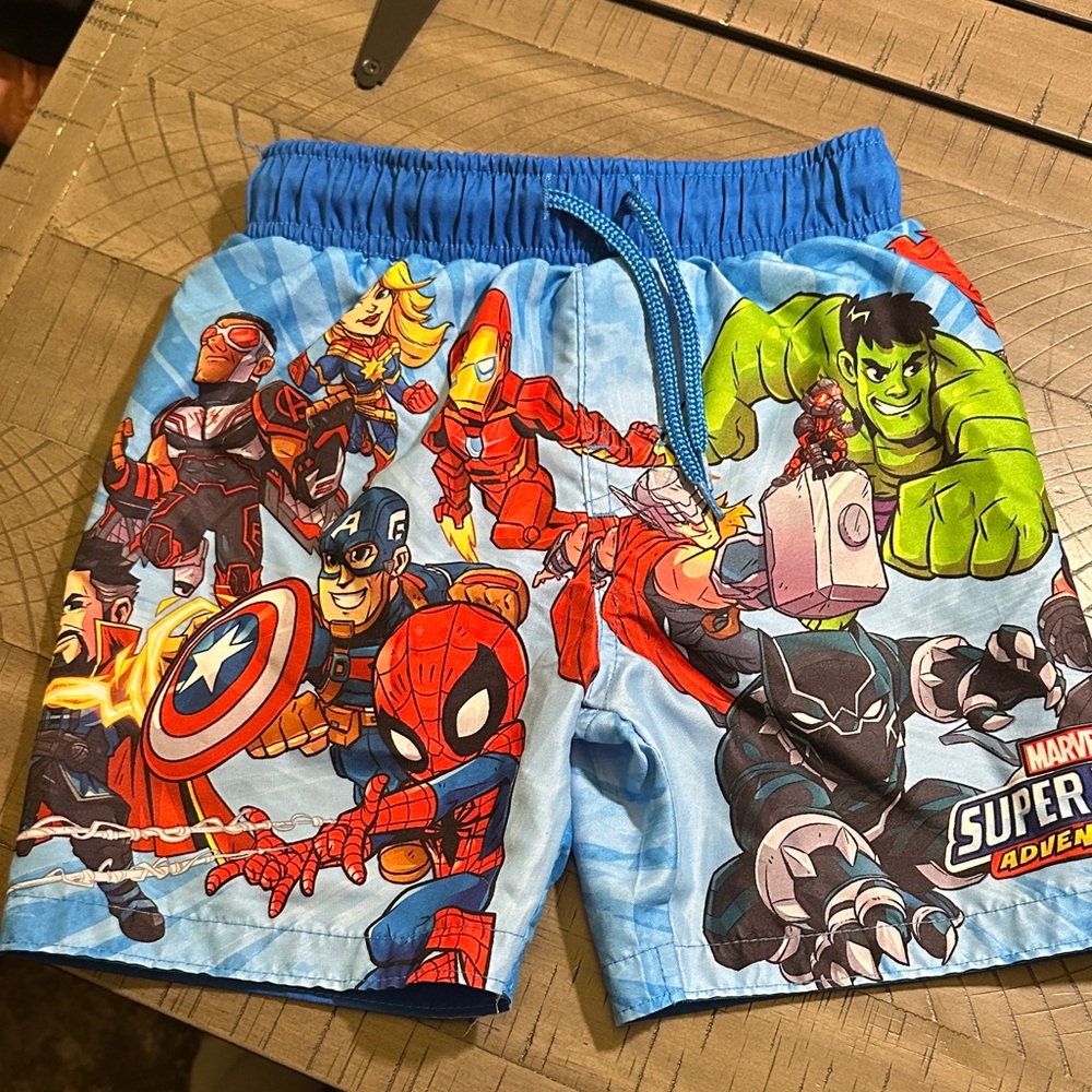 Marvel Blue Superhero Swim Trunks Spider-Man